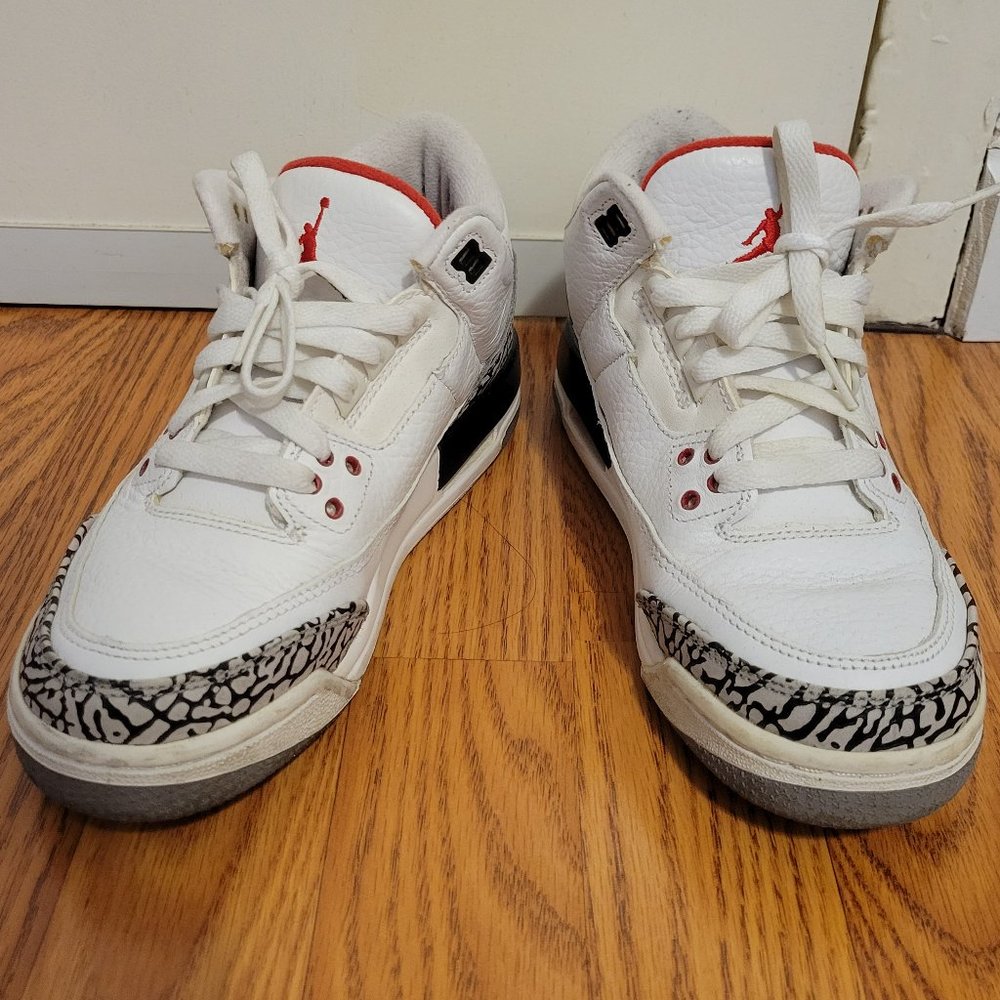 Nike Air Jordan Spizike Kids Youth White Cement Sneakers Basketball Sz 5Y
